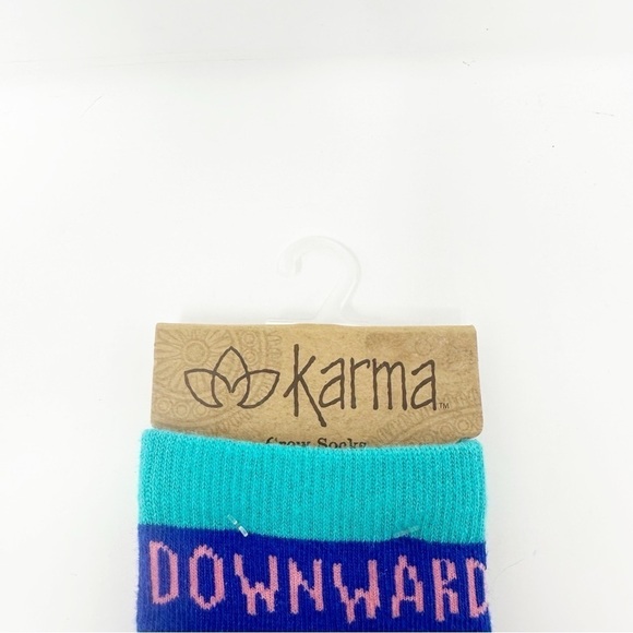 KARMA  “Downward Dog” Yoga Themed Crew Socks - Picture 4 of 4